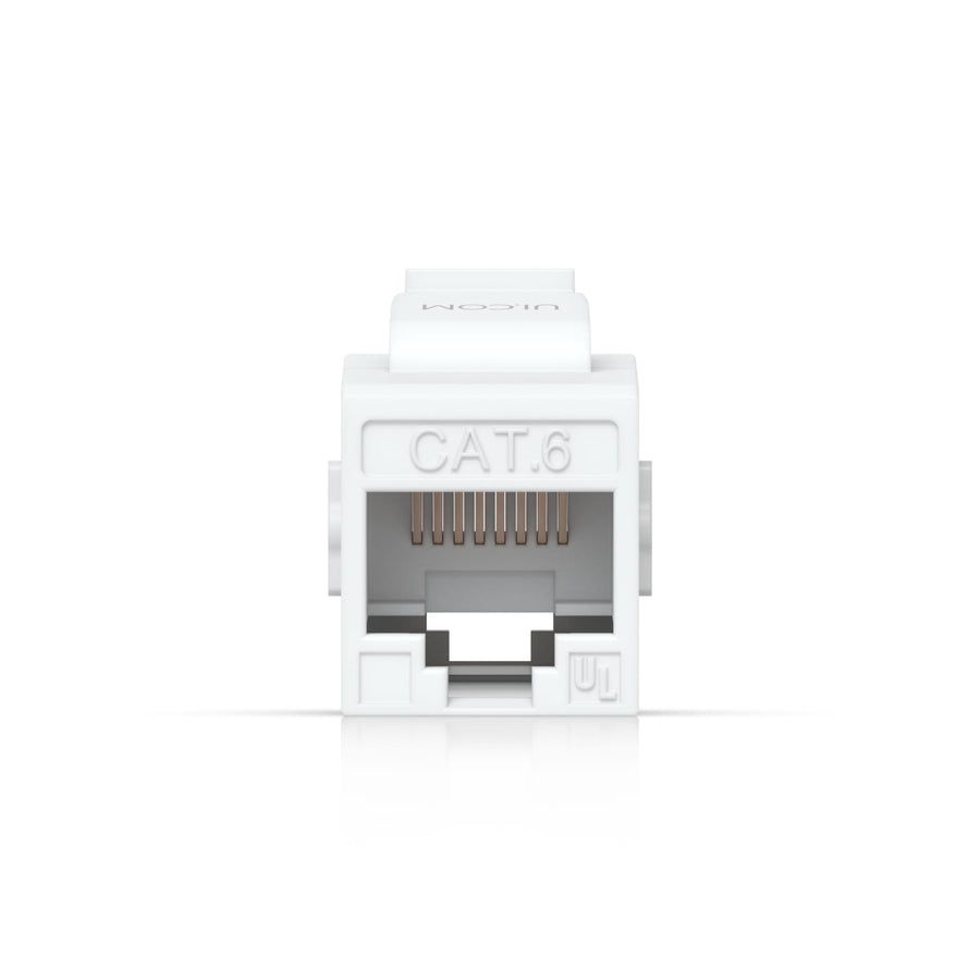 Ubiquiti Cat6 Keystone Coupler, 12-Pack, White, Pass-Through Cat6 Keystone Coupler For Connecting Pre-Terminated Ethernet Cables Seamlessly. - Leader Electronics