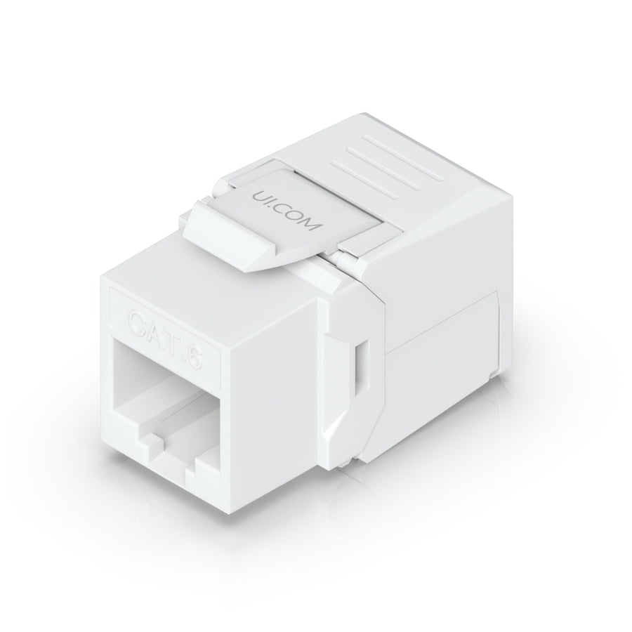 Ubiquiti Cat6 Keystone Jack, 12-Pack, White, Toolless Keystone For Terminating A Cat6 Ethernet Jack Without The Use Of A Punch-Down Or Crimping Tool - Leader Electronics