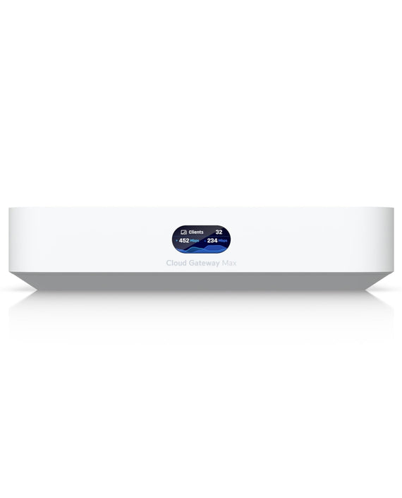 Ubiquiti Cloud Gateway Max, Compact 2.5G With 30+ UniFi device/300+ Client Support, 1.5 Gbps IPS Routing, 512GB NVMe SSD Included - Leader Electronics