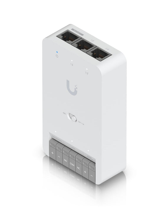 Ubiquiti Door Hub Mini, Compact Access Control Hub For Single Door,1 Lock terminal -12V &Dry Switchable,Connect & Power Via PoE++,2 Additional Inputs - Leader Electronics