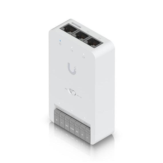 Ubiquiti Door Hub Mini, Compact Access Control Hub For Single Door,1 Lock terminal -12V &Dry Switchable,Connect & Power Via PoE++,2 Additional Inputs - Leader Electronics