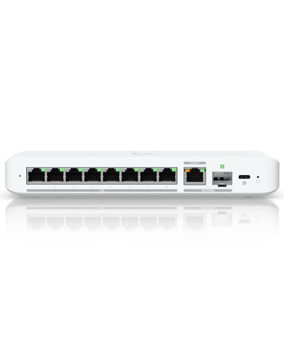 Ubiquiti Flex 2.5G, Flexible,8-port 2.5 GbE Switch,10 GbE RJ45/SFP+ Combination Uplink Port,Powered With USB-C (Included)/PoE+ adapter ( Not Included) - Leader Electronics