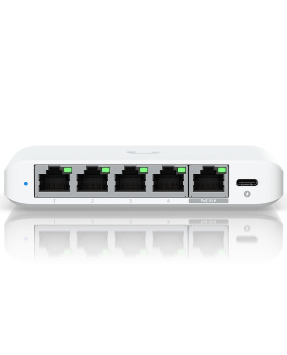 Ubiquiti Flex Mini 2.5G, (4) 2.5 GbE Ports, (1) 2.5 GbE PoE Input Port for Power, - Leader Electronics