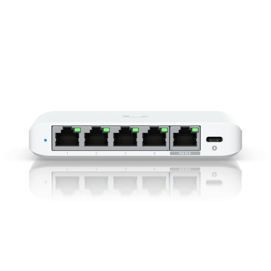 Ubiquiti Flex Mini 2.5G, (4) 2.5 GbE Ports, (1) 2.5 GbE PoE Input Port for Power, - Leader Electronics