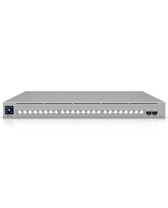Ubiquiti Pro XG 24, Professional-grade, 24-port Layer 3, Etherlighting Switch , (16) 10 GbE, (8) 2.5 GbE, (2) 25G SFP28 ports, DC Power Backup Ready - Leader Electronics