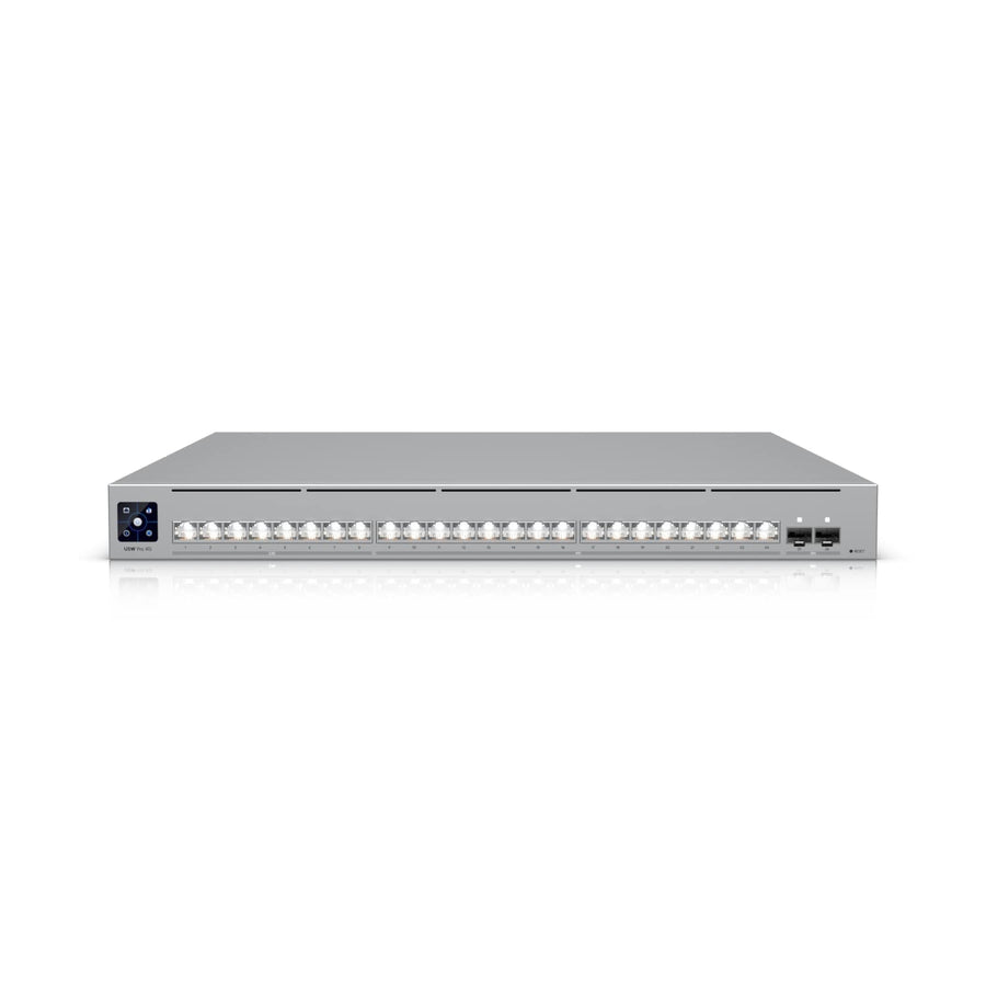 Ubiquiti Pro XG 24, Professional-grade, 24-port Layer 3, Etherlighting Switch , (16) 10 GbE, (8) 2.5 GbE, (2) 25G SFP28 ports, DC Power Backup Ready - Leader Electronics