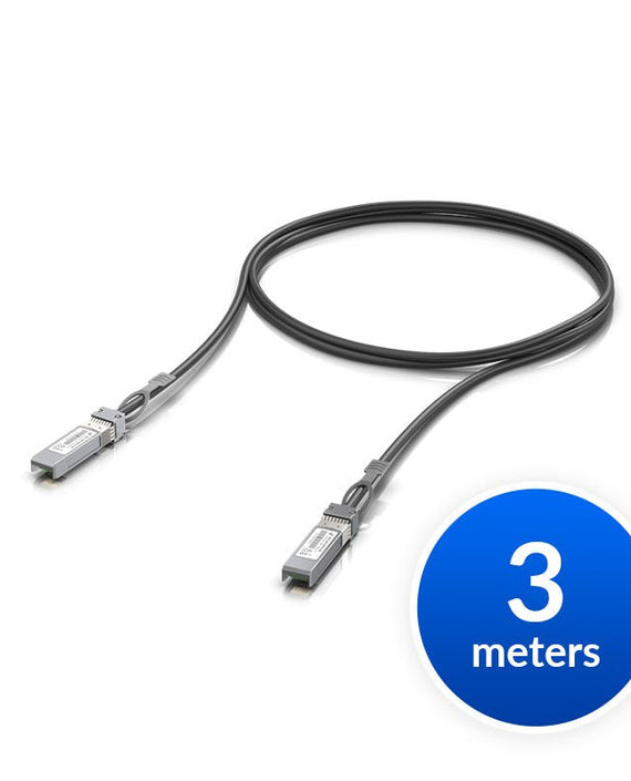 Ubiquiti SFP+ Direct Attach Cable, 10Gbps DAC Cable, 10Gbps Throughput Rate, 3m Length - Leader Electronics