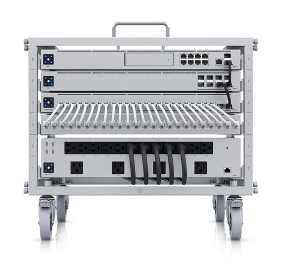 Ubiquiti Toolless Mini Rack, 6U-sized Device Rack with 24-port Blank Patch Panel, Can Assembled Without Tools, Lockable Casters - Leader Electronics