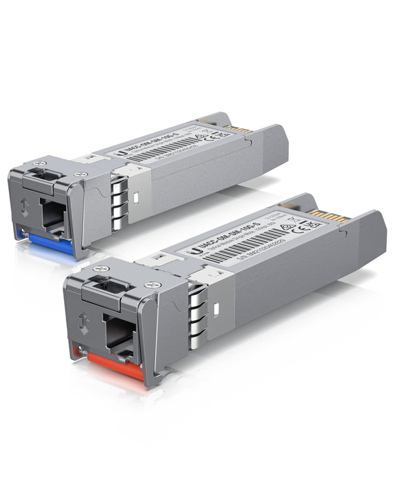 Ubiquiti UFiber SFP+ Single-Mode Module, 10G BiDi, 2 Pack, Same 10 Gbps Speed, Less Cable Required (Single Strand, LC Connector) - Leader Electronics