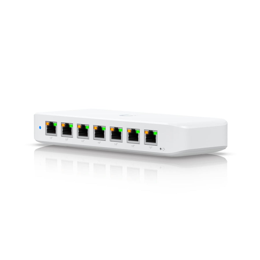 Ubiquiti Ultra 42W, Compact Layer 2, 8-port GbE PoE Switch, Versatile Mounting Options, 7 PoE/PoE+ No Power Supply, PoE++ Input, - Leader Electronics