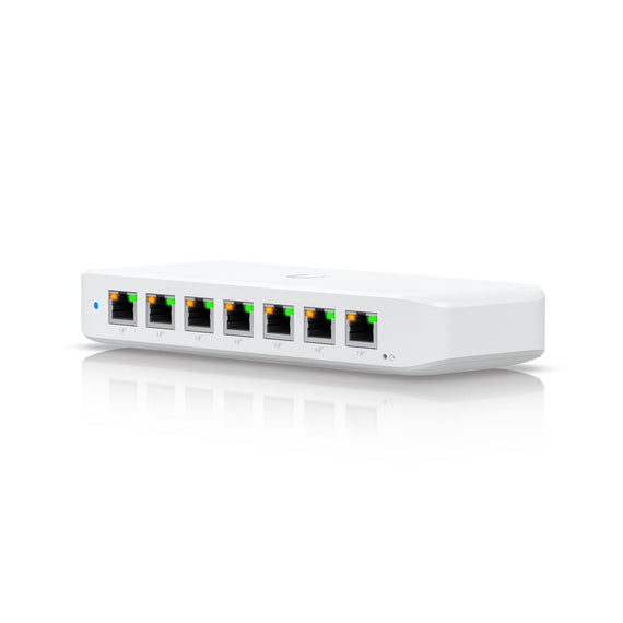 Ubiquiti Ultra 42W, Compact Layer 2, 8-port GbE PoE Switch, Versatile Mounting Options, 7 PoE/PoE+ No Power Supply, PoE++ Input, - Leader Electronics