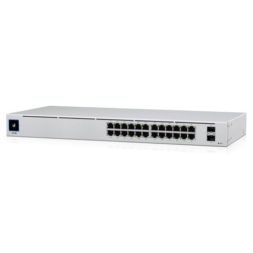 Ubiquiti UniFi 24 Port Managed Gigabit Switch, 16x PoE+ Ports, 8x Gigabit Ethernet Ports, 2xSFP - 95W - Touch Display - Fanless - GEN2, - Leader Electronics