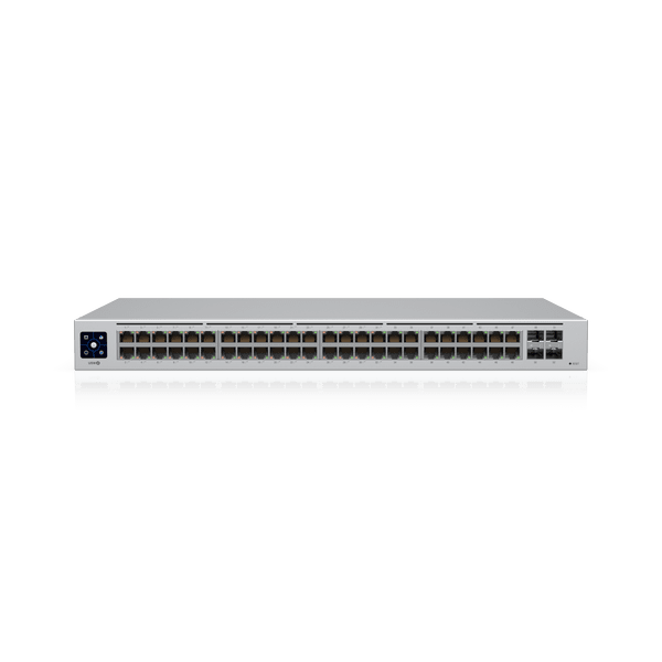 Ubiquiti UniFi 48-port Managed Gigabit Layer2 switch, 48x Gigabit Ethernet Ports w/ 32x 802.3at POE+, 4x SFP Port Touch Display 195W, - Leader Electronics