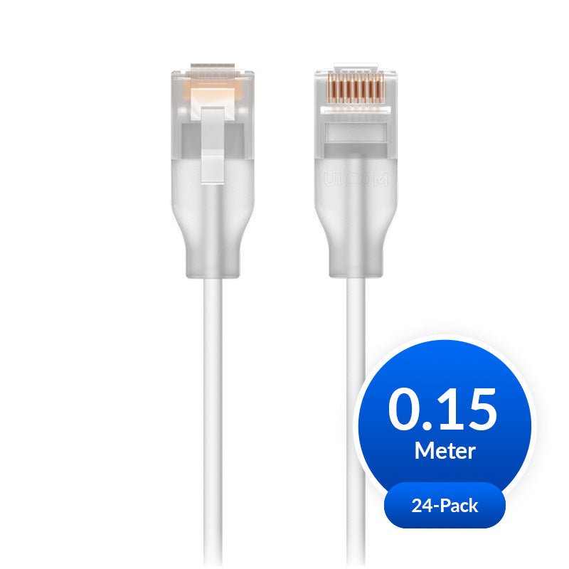 Ubiquiti UniFi Etherlighting Patch Cable, 24 Pack, Indoor, 0.15m, White/Translucent - Leader Electronics