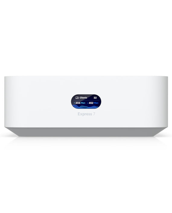 Ubiquiti UniFi Express 7, Mesh-scalable, Super-compact 10G Cloud Gateway, Integrated WiFi 7 With 6 GHz support, 140 m² Coverage - Leader Electronics