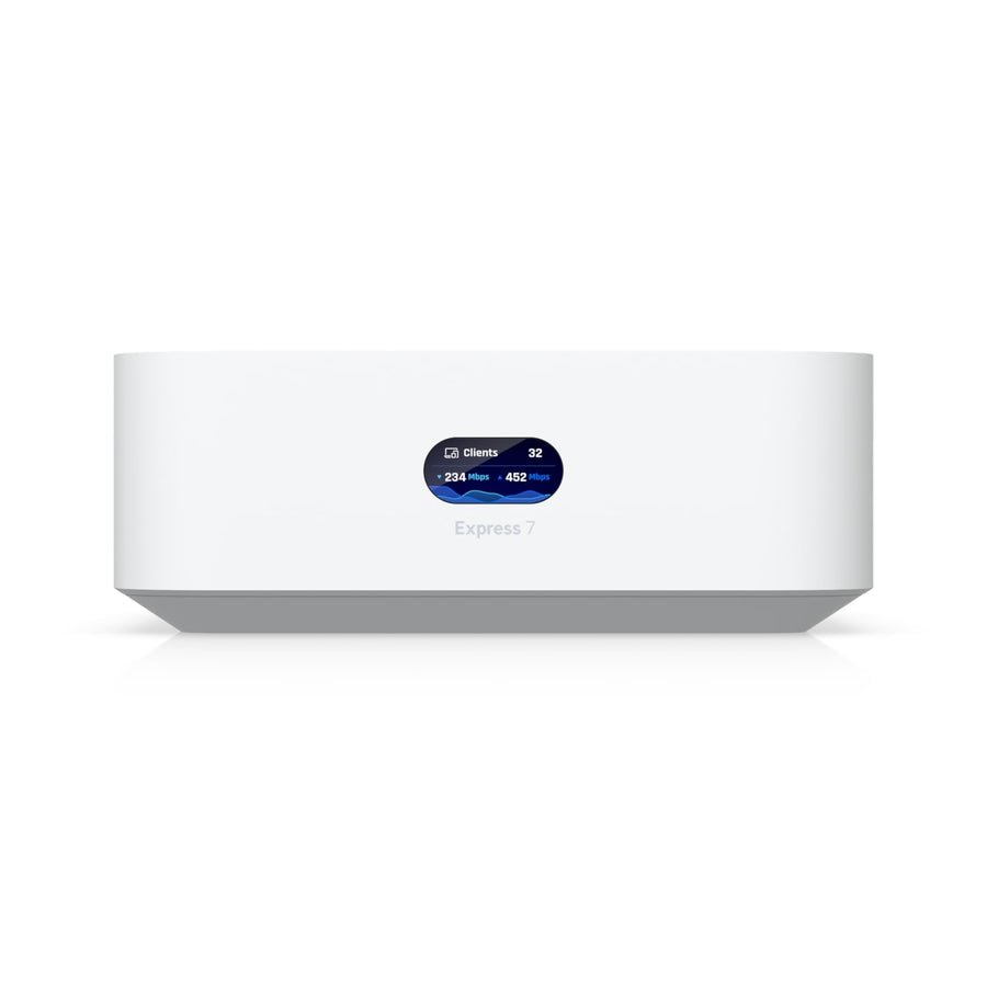 Ubiquiti UniFi Express 7, Mesh-scalable, Super-compact 10G Cloud Gateway, Integrated WiFi 7 With 6 GHz support, 140 m² Coverage - Leader Electronics