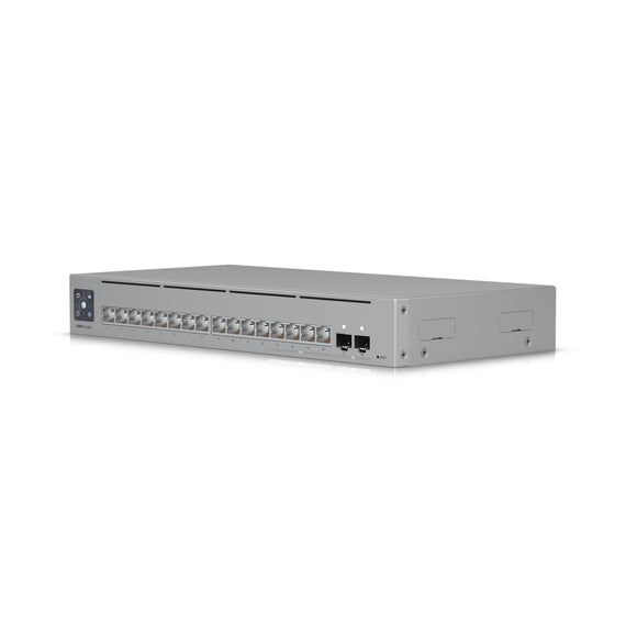 Ubiquiti UniFi Network,Pro Max 16 Switch,16-port, Layer 3 Etherlighting, 2.5 GbE, Power Supply 5V, 25W, Versatile Mounting Options. - Leader Electronics