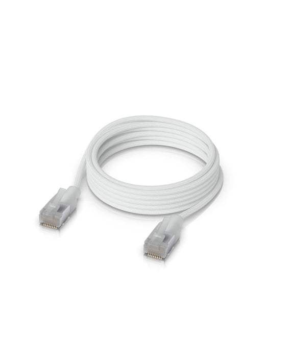 Ubiquiti UniFi Premium Patch Cable, 5M, White, Ultra-thin Braided Patch Cable, Designed And Optimized For 10 GbE Networking. - Leader Electronics
