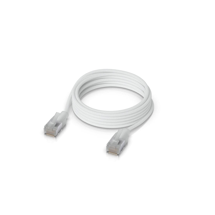 Ubiquiti UniFi Premium Patch Cable, 5M, White, Ultra-thin Braided Patch Cable, Designed And Optimized For 10 GbE Networking. - Leader Electronics