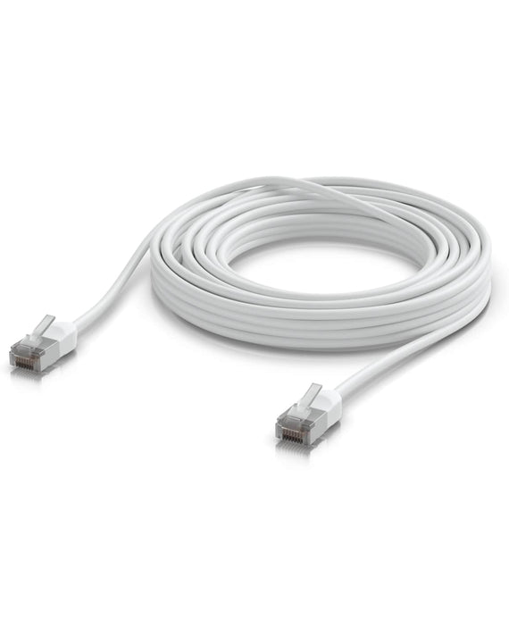 Ubiquiti UniFi Premium Patch Cable Outdoor, 8M, White, Ultra-thin, Rugged, Shielded Patch, Designed &Optimized, For 10 GbE Networking. - Leader Electronics