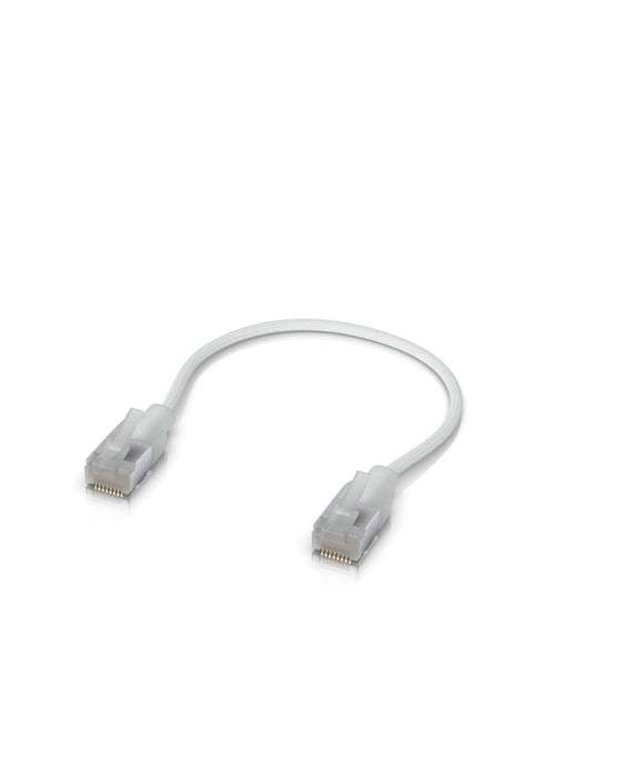 Ubiquiti UniFi Premium Patch Cable,0.15M, Single-Pack, White, Ultra-Thin Braided Patch Cable, Designed Optimized 10GbE Networking - Leader Electronics