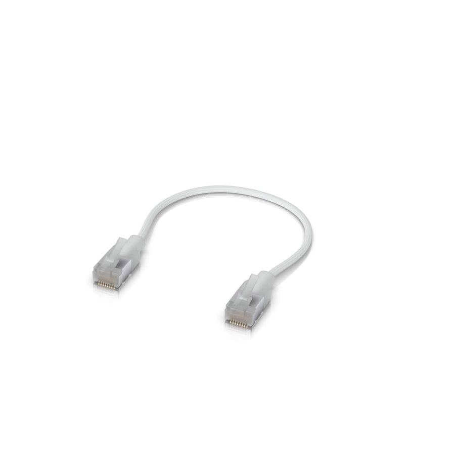 Ubiquiti UniFi Premium Patch Cable,0.15M, Single-Pack, White, Ultra-Thin Braided Patch Cable, Designed Optimized 10GbE Networking - Leader Electronics