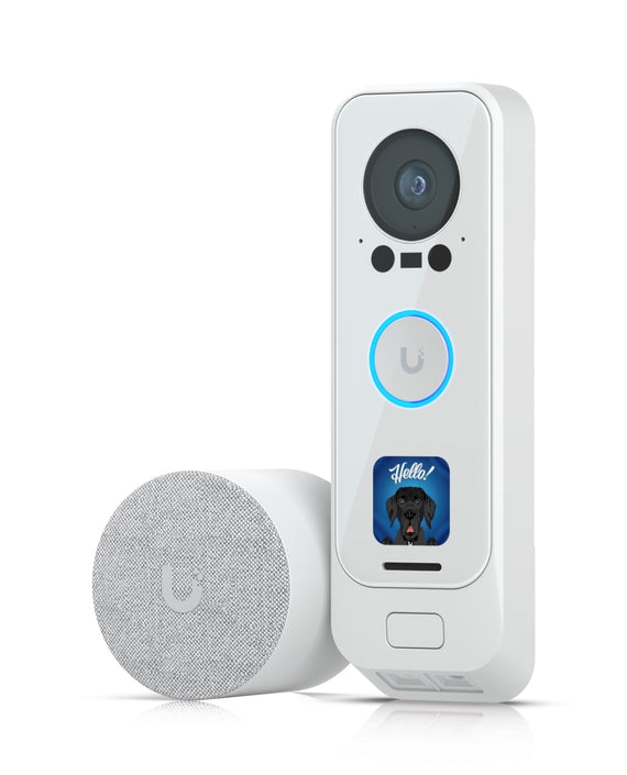 Ubiquiti UniFi Protect G4 Doorbell Pro PoE Kit-White, 5MP CMOS Camera,Night Mode IR Up To 20ft,PoE Power, Includes PoE Chime, IPX4 - Leader Electronics