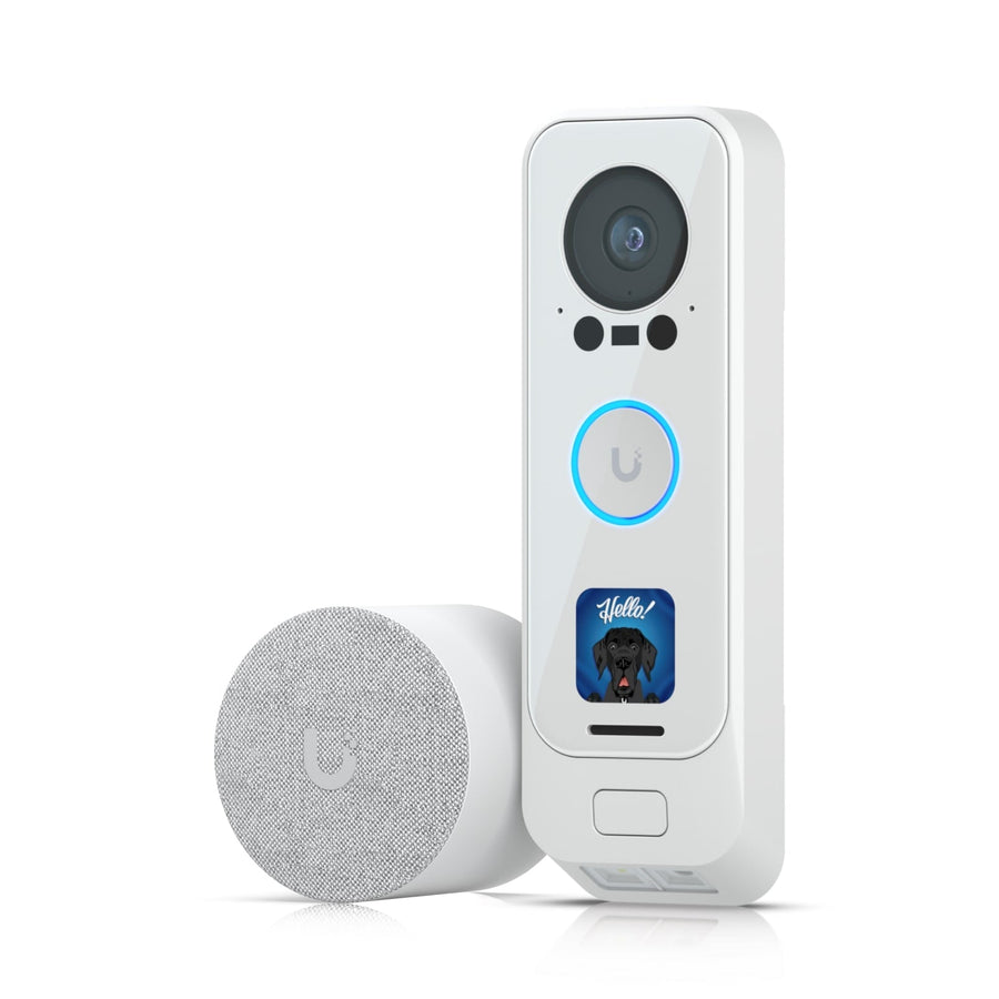 Ubiquiti UniFi Protect G4 Doorbell Pro PoE Kit-White, 5MP CMOS Camera,Night Mode IR Up To 20ft,PoE Power, Includes PoE Chime, IPX4 - Leader Electronics