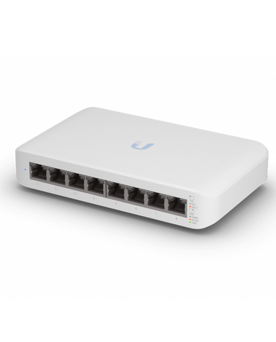 Ubiquiti UniFi Switch USW-Lite-8-POE, 4x PoE Output Ports, 52W PoE Supply, Fanless, Wall Mount Kit Included, - Leader Electronics