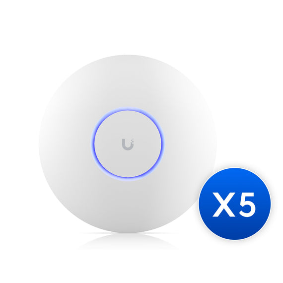 Ubiquiti UniFi WiFi 7 AP,5 Pack ,Ceiling-mount, AP 6 GHz Support, 2.5 GbE Uplink, 9.3 Gbps Over-the-air Speed,PoE+ Power,300+ Connect Device - Leader Electronics