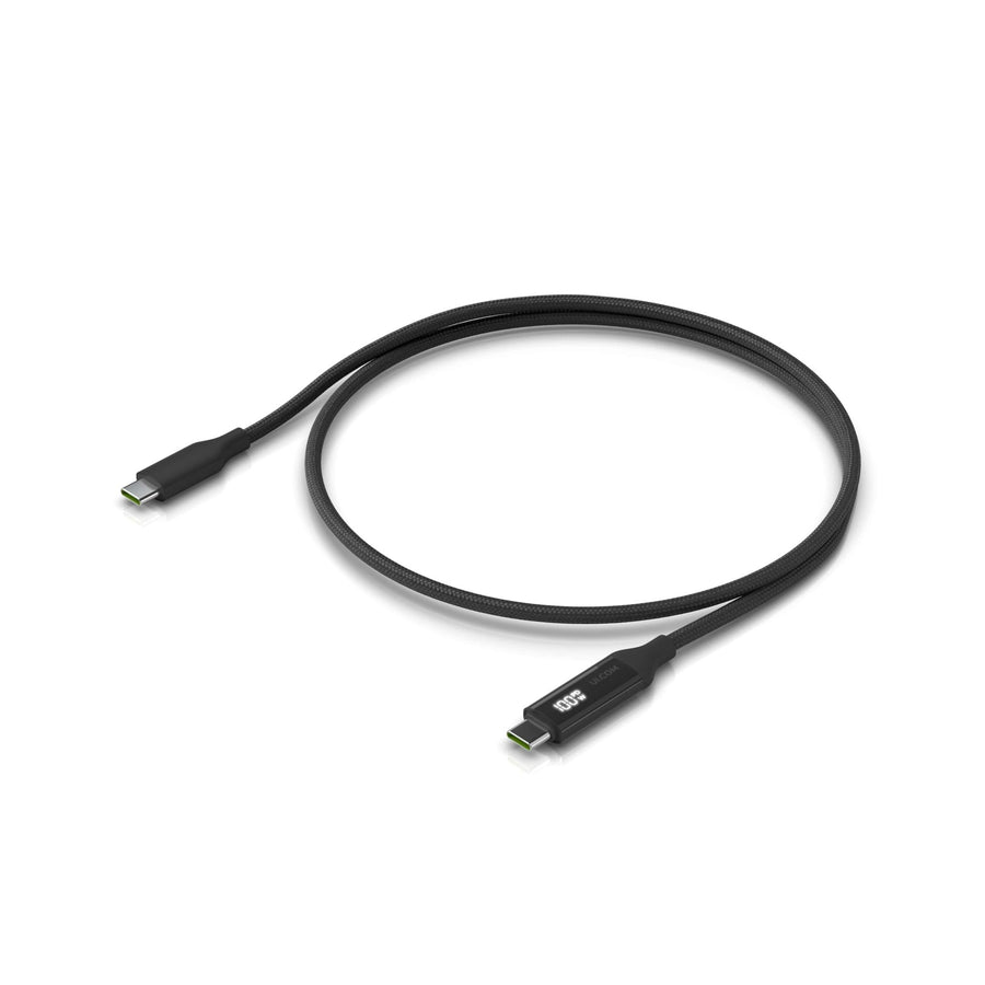 Ubiquiti USB-C Cable with Charge Display,Length 0.3M, Black, Braided Power & Data Cable With A Double-sided Charge Display,100W Max Power Outpu - Leader Electronics