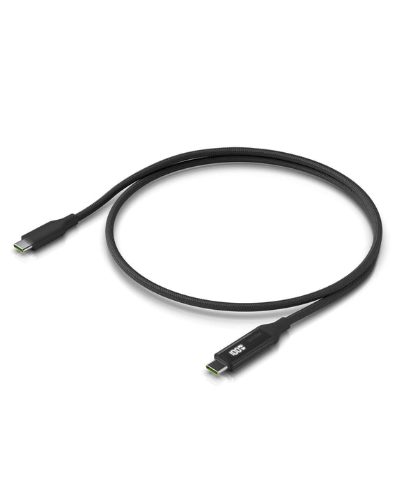 Ubiquiti USB-C Cable with Charge Display,Length 1M, Black, Braided Power & Data Cable With A Double-sided Charge Display,100W Max Power Output - Leader Electronics