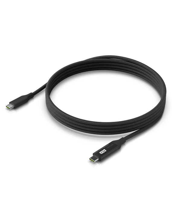 Ubiquiti USB-C Cable with Charge Display,Length 2M, Black, Braided Power & Data Cable With A Double-sided Charge Display,100W Max Power Output - Leader Electronics