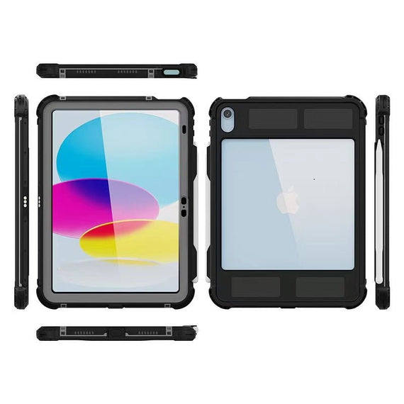USP Apple iPad (11.0') 11th Gen (A16)/iPad 10th Gen (10.9') WaterProof Case Black-Support Smart Control Keyboard, 360° Rotation, 3 Year Warranty - Leader Electronics
