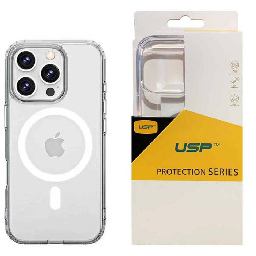 USP Apple iPhone 16 Pro (6.3') Clear Rock Shockproof Case with MagSafe - Ultra-Thin, Lightweight, Non-Slip, Multi-Layer, 3 Year Warranty - Leader Electronics