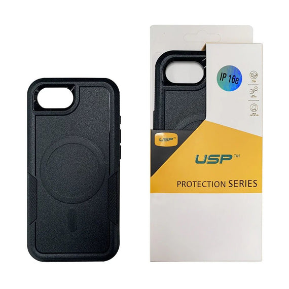 USP Apple iPhone 16e Armor Light Case with MagSafe Black - Two Tough Layers, No Slip Grippy Edges, DropProof, Slim, Seek, 3 Year Warranty - Leader Electronics