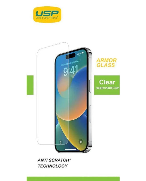 USP Apple iPhone 17e / iPhone 16e / iPhone 14 / iPhone 13 Pro / iPhone 13 (6.1') Armor Glass Screen Protector - 9H Hardness, 5 Years Warranty - Leader Electronics
