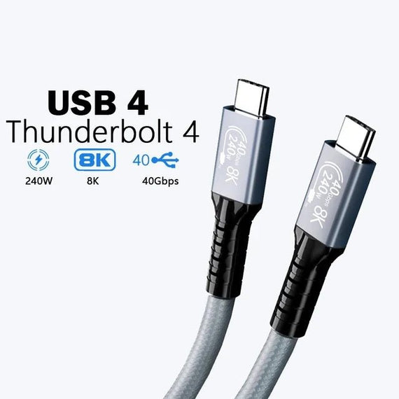 USP BoostUp Thunderbolt 4 USB-C to USB-C Cable (1.8M) Black -USB4 - 40Gbps,240W,8K (60Hz)/4K (144Hz), Fast Charge, Best for Laptop, Tablet, Phone - Leader Electronics