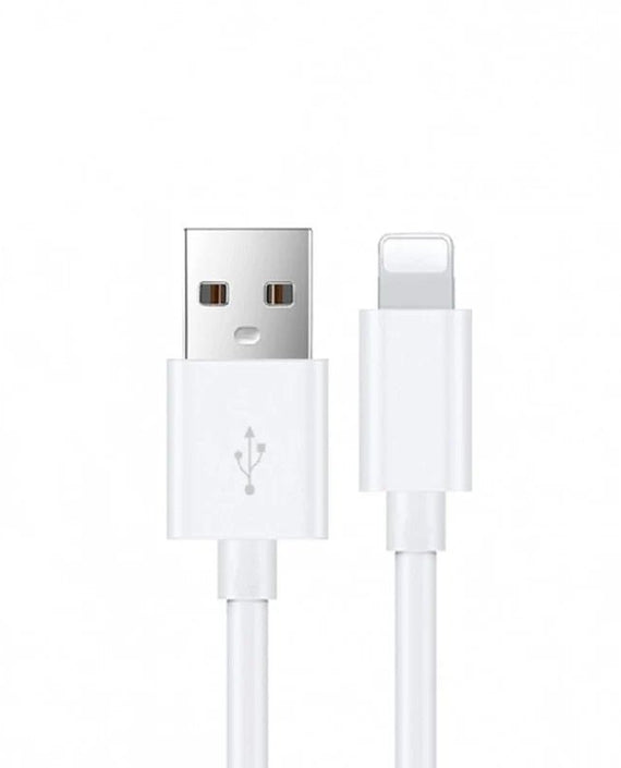 USP Lightning to USB-A Cable (2M) White - Quick Charge & Connect, 2.4A Rapid Charge, 480Mbps Transfer, Fast Charge,Tested 10K+ Bend, 2 Years Warranty - Leader Electronics