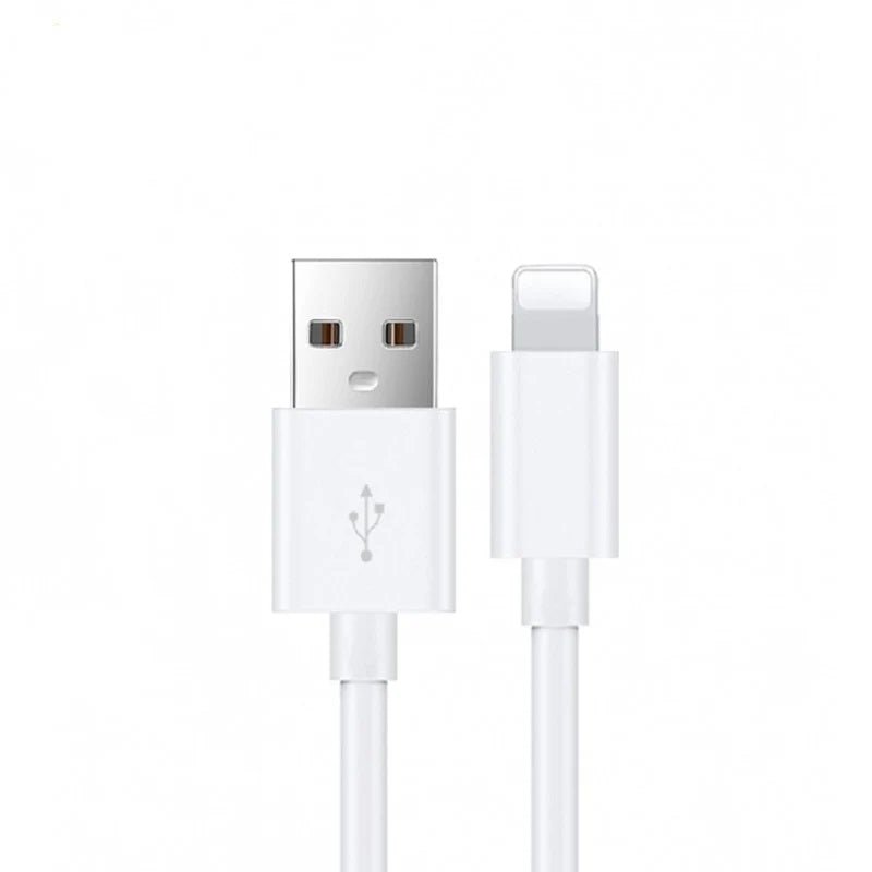 USP Lightning to USB-A Cable (2M) White - Quick Charge & Connect, 2.4A Rapid Charge, 480Mbps Transfer, Fast Charge,Tested 10K+ Bend,Durable & Reliable - Leader Electronics