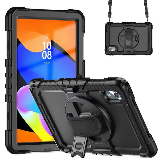 USP Rugged Lenovo Idea Tab 11 (11') Case Black - Built-in-Kickstand, Adjustable Hand Strap, Shoulder Strap, Raised Edges, DropProof, 3 Year Warranty - Leader Electronics