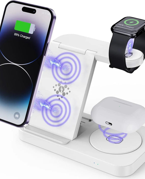 USP Samsung 3-in-1 Wireless Charging Stand, 15W, Portable & Space-Saving, Charger Station for Multiple Samsung Devices, 5 Years Warranty - Leader Electronics