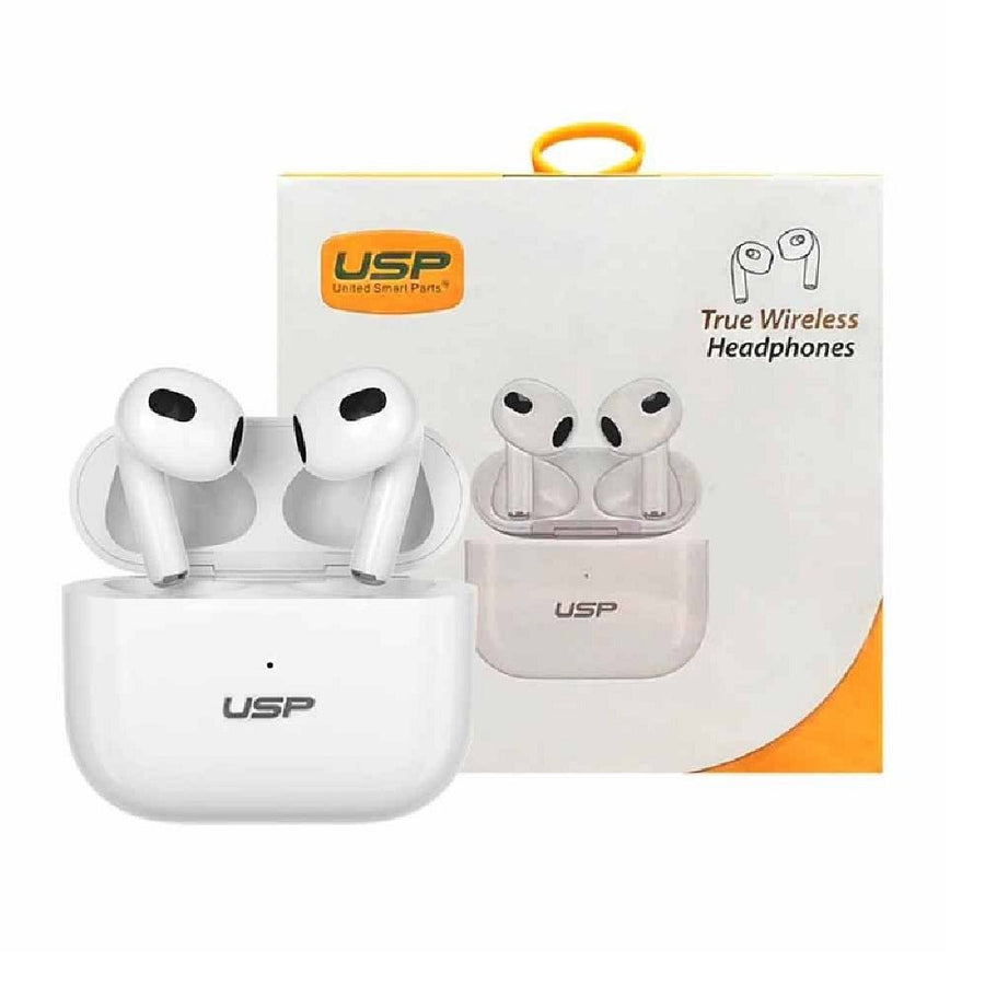 USP True Wireless Earphones/Headphones White BT241 - Smart Touch Controls, Noise Isolation, Ergonomic Fit, Bluetooth v5.0, 240 mAh,2 Years Warranty - Leader Electronics