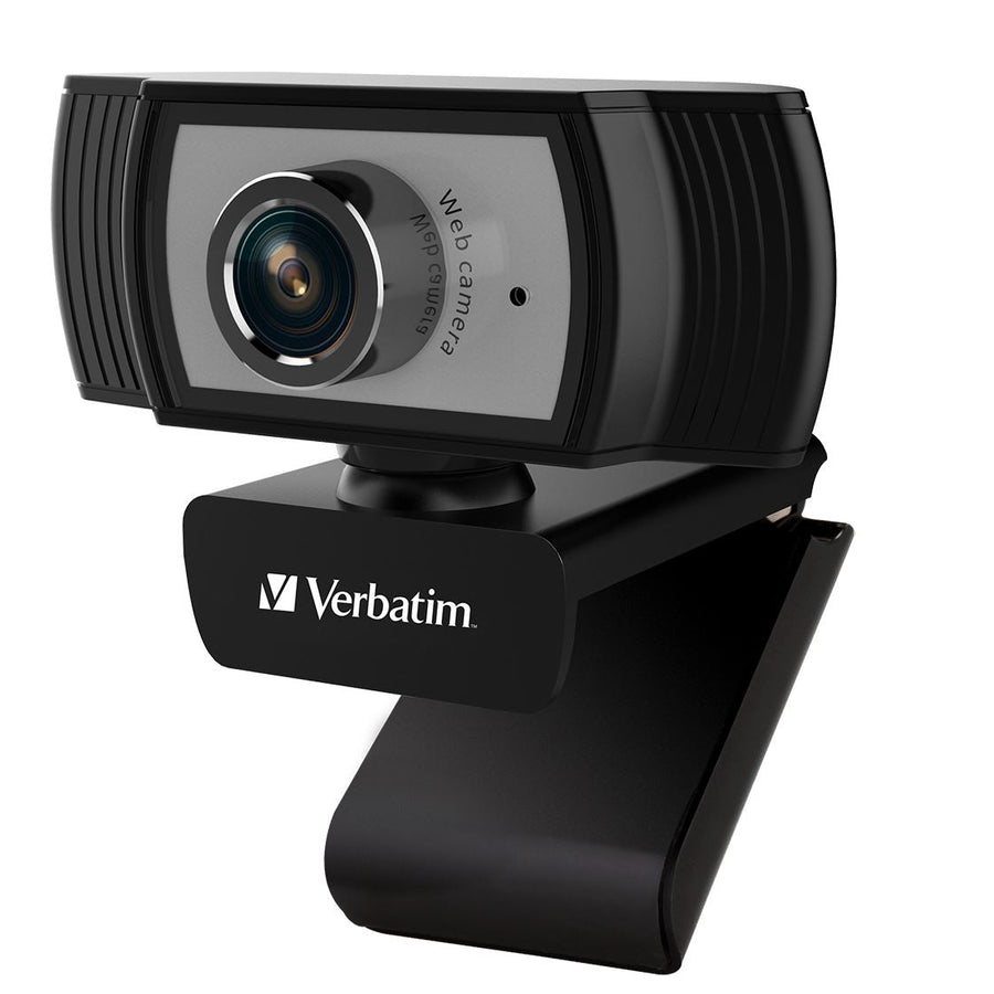 Verbatim 1080p Full HD Webcam - Black/Silver FHD 1920x1080, 2.0 Mega Pixels, Compatible with Windows XP,7 8, 10, Android V5, MacOS 10.6 or Above - Leader Electronics