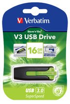 Verbatim 16GB V3 USB3.0 Green Store'n'Go V3; Rectractable USB Storage Drive Memory Stick - Leader Electronics