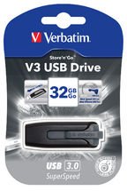 Verbatim 32GB V3 USB3.0 Grey Store'n'Go V3; Retractable USB Storage Drive Memory Stick - Leader Electronics
