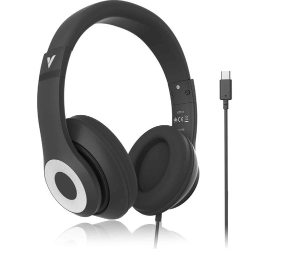 Verbatim Audio Headphone Mic Classic Type C - Black, Clear Sound, Comfort, Robust Construction, Easy modern connection. Headset. Office & School 2025 - Leader Electronics