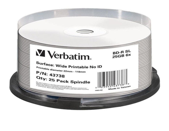 Verbatim Blu-Ray BD-R 25pk 25GB, 6x, Spindle - Leader Electronics