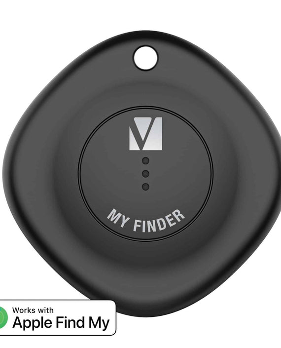 Verbatim Bluetooth Tracker My Finder Black, IP66, IOS Iphone, Ipad, Macbook, Long Life, Pets, Kid, Luggage, Backpack Apple Find My Retail Pack 66840 - Leader Electronics