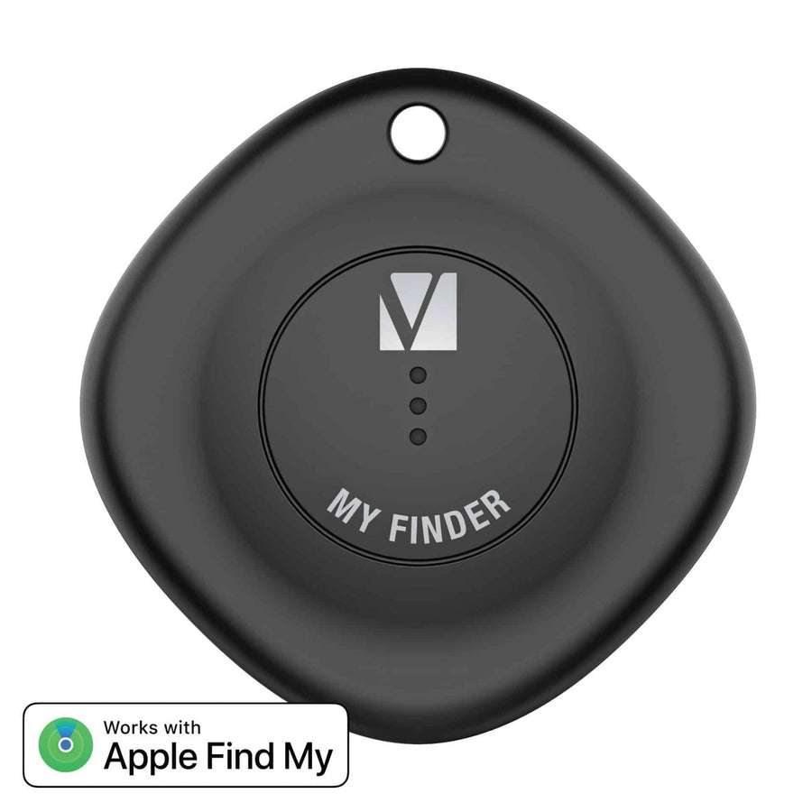 Verbatim Bluetooth Tracker My Finder Black, IP66, IOS Iphone, Ipad, Macbook, Long Life, Pets, Kid, Luggage, Backpack Apple Find My Retail Pack 66840 - Leader Electronics